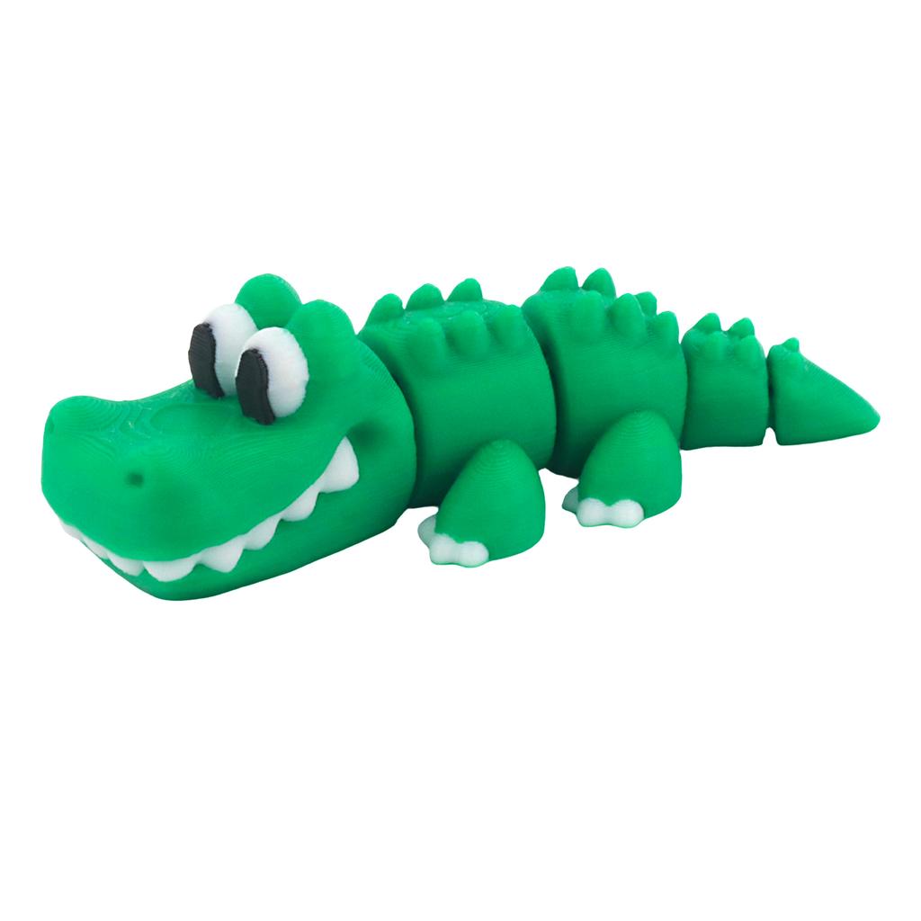 Three Dimensional Crocodile Shaped, 3D Printed Cute And Lively Animal Models, Flexible Joint Swinging For Stress Relief