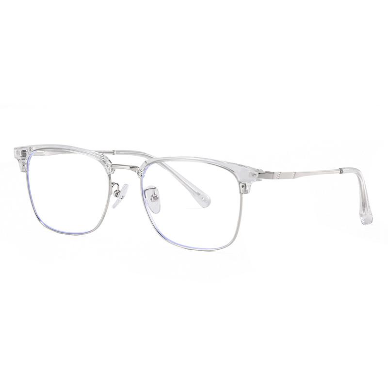Prescription 0 -0.5 -0.75 To -6.0 Half Frame Square Nearsighted Glasses For Men Retro Anti Blue Rays Myopes Lunettes Male