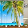 Waterproof Shower Curtain Various Sunshine Beach Scenery Seaside 3D Printing Shower Curtain Polyester Home Decor Curtain