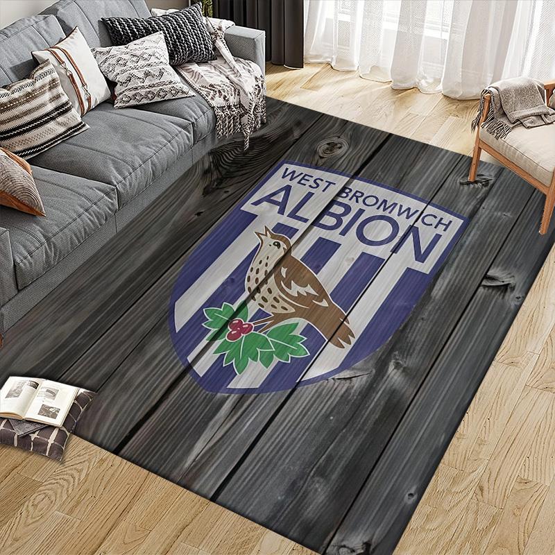 West Brom Flannel Pattern Square Carpet,Area Rug,Carpet Rug for Living Room Bedroom Sofa Playroom Decor,Non-slip Floor Mat