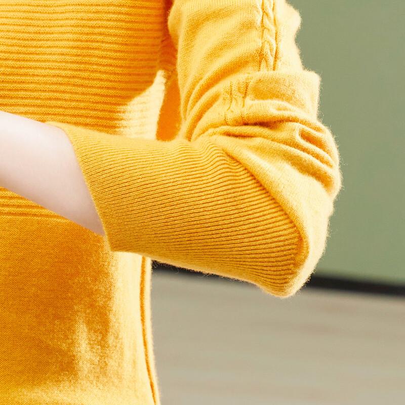 Women's Pure Wool Ribbed Half-Turtleneck Sweater