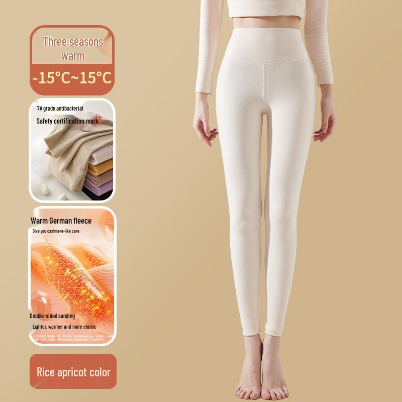 German Velvet Women's Thermal Leggings: Thick Wool-Fleece Lined, Warm Autumn/Winter Trousers.