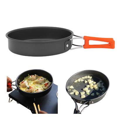 Nonstick Camping Frying Pan Portable Quick Heating Skillets Foldable Cookware Pot for Hiking BBQ Picnic Fishing Easy Use