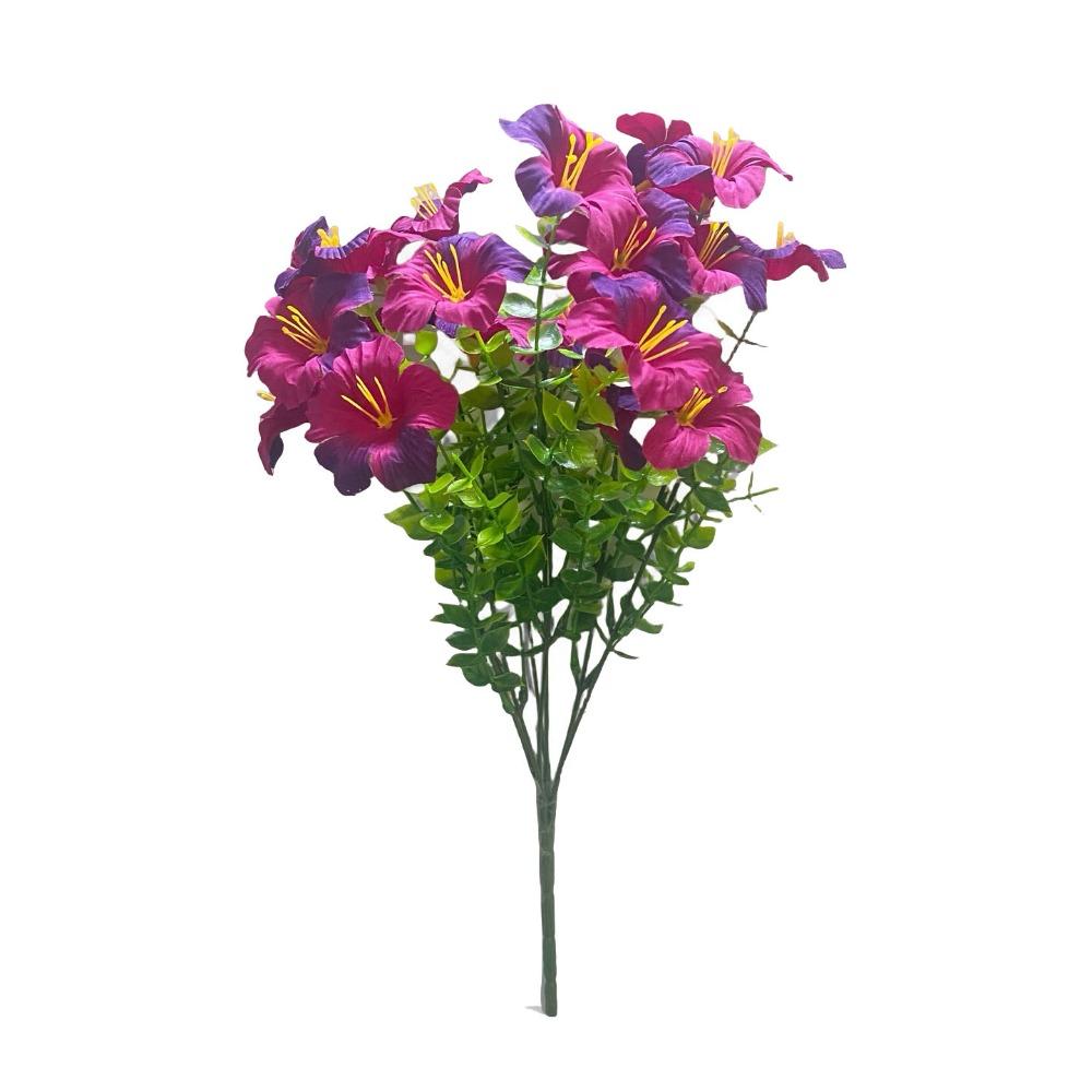 37CM Artificial Morning Glory Flower Fake Silk Faux Flower Bouquet UV Protection Simulation Artificial Lily Silk Flowers