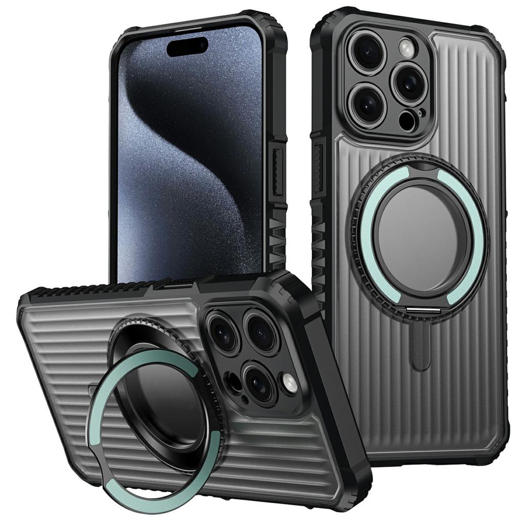 For iPhone 14 Pro Magnetic Case with Kickstand PC+TPU Phone Back Cover