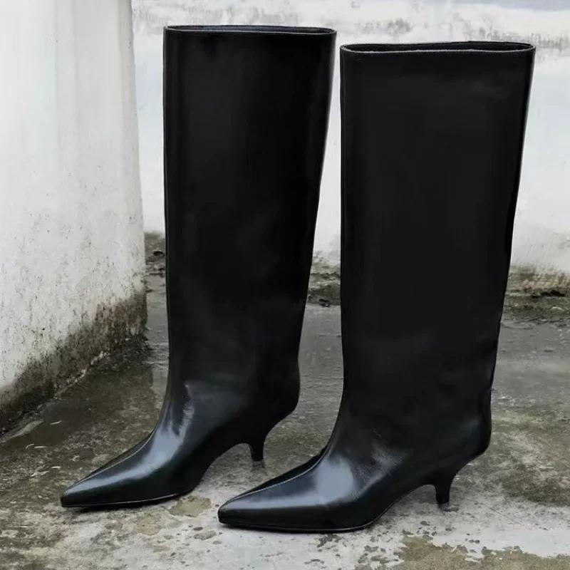 Fashionable Retro French Pointed Toe Thin Heel Cat Heel Short Boots Women'S All-Match Winter Rubber Bottom Korean Style Shoes