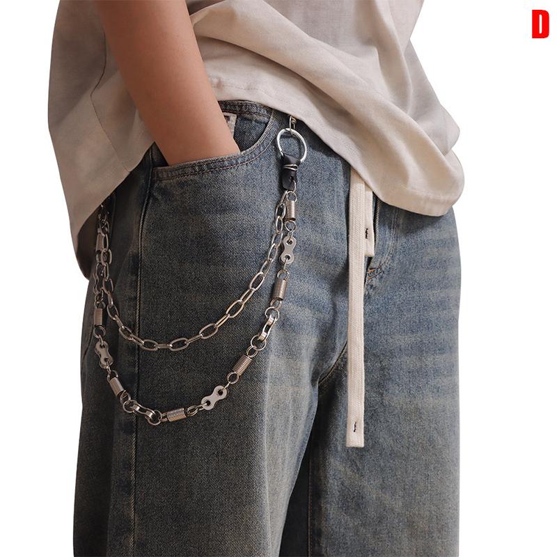 Hip-Hop Punk Metal Rivets Pants Chain Multi-Layer Waist Chain For Men Women Dress Up Pants Belt Chains Jewelry Accessories