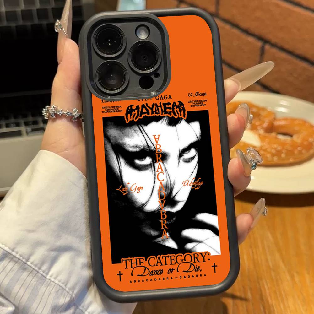 מארז סיליקון לטלפון Singer L-Lady Gaga Mayhem עבור iPhone 17 Air 17 16 15 14 13 12 11 Plus Pro Max כיסוי רך עמיד בפני זעזועים