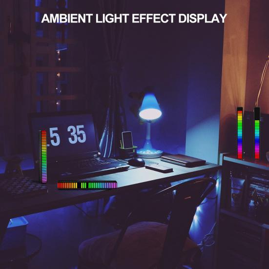 RGB Pickup Rhythm Light Voice-activated Colorful Music Level Indicator Ambient Light Audio Voice