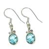 Natural Blue Topaz Gemstone 925 Solid Sterling Silver Jewelry Earring 1.25" z7r35