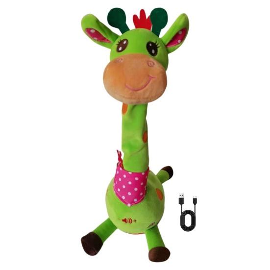 Dancing Giraffe Toy with LED Lights Sings Dances Repeats What You Say Plush Giraffe Toy Baby Electric Talking Stuffed Giraffe Musical Toy