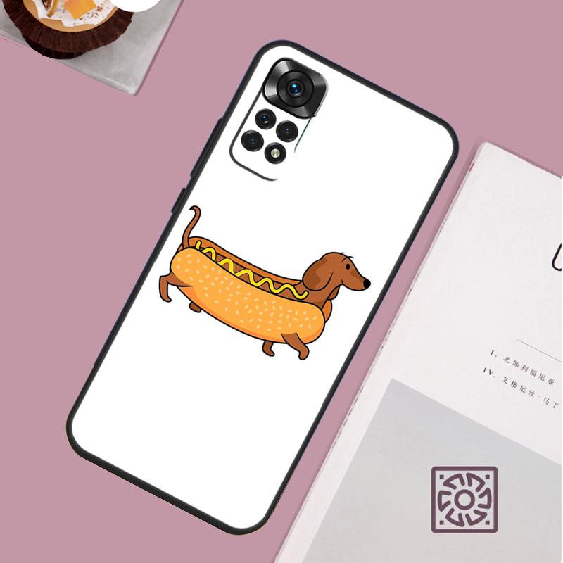 Cartoon Dachshund Sausage Dog Case For Xiaomi Redmi Note 12 11 8 9 10 13 Pro 12S 11S 10S 9S Redmi 13C 9C 10C 12C Cover