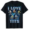 Juokingas paukščių memė I Love Tits Paukščių stebėjimas Retro spausdinti marškinėliai Vasara Gryna medvilnė Laisvi Madingi gatvės drabužiai Hip Hop marškinėliai Unisex