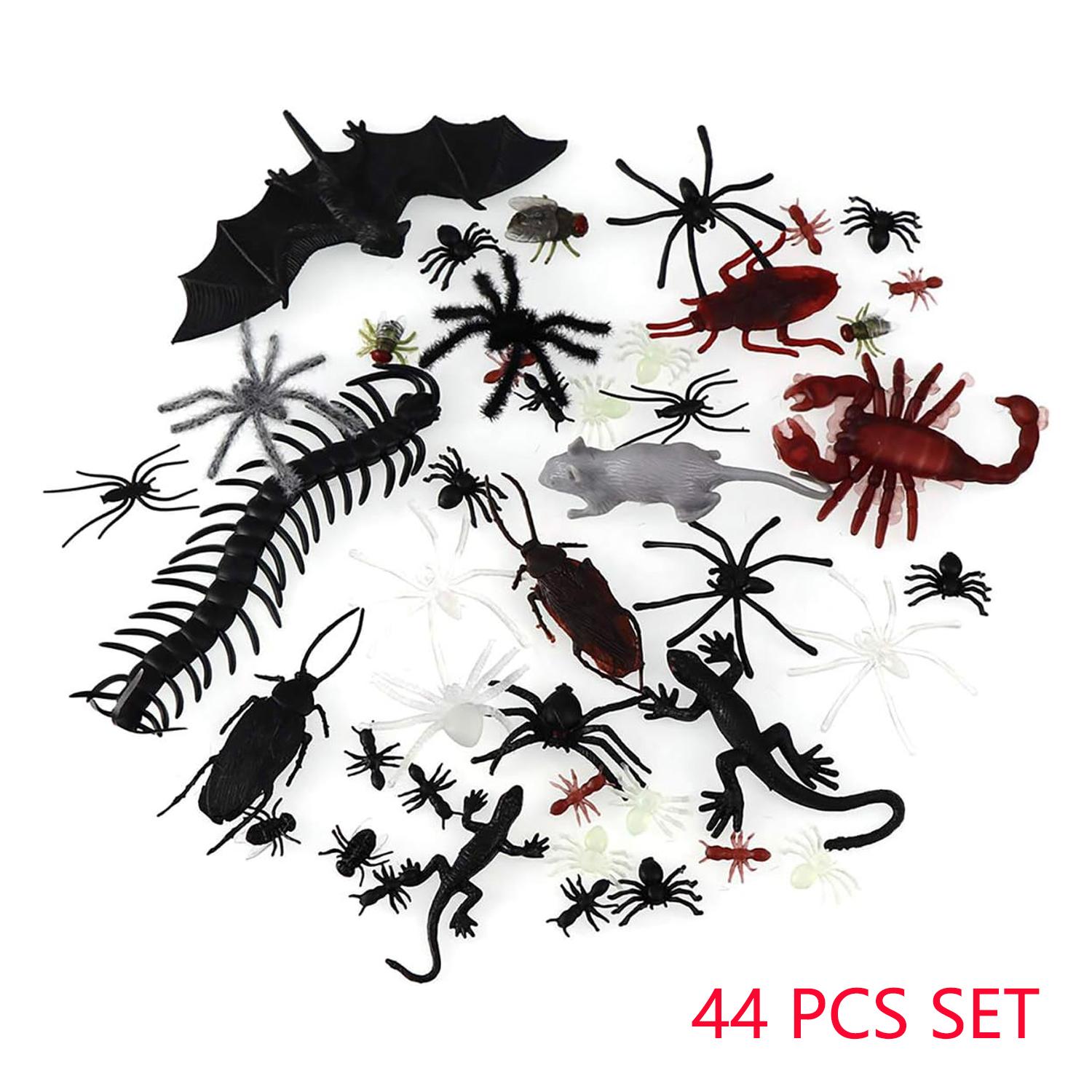 

148 шт. Реалистичные насекомые Пластиковые игрушки для розыгрышей Поддельная змея Тараканы Пауки Сороконожки Украшение для Хэллоуина Первоапрельская шутка