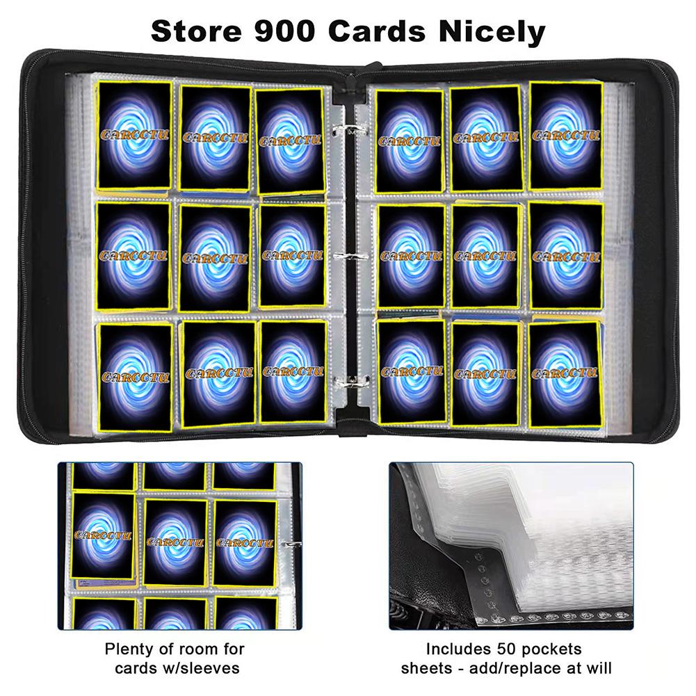 Leather Anime Trading Card Holder 4/6-Grid Game Card Collections Pack Baseball Card Storge Bag For Storage 400/900 Cards Holded