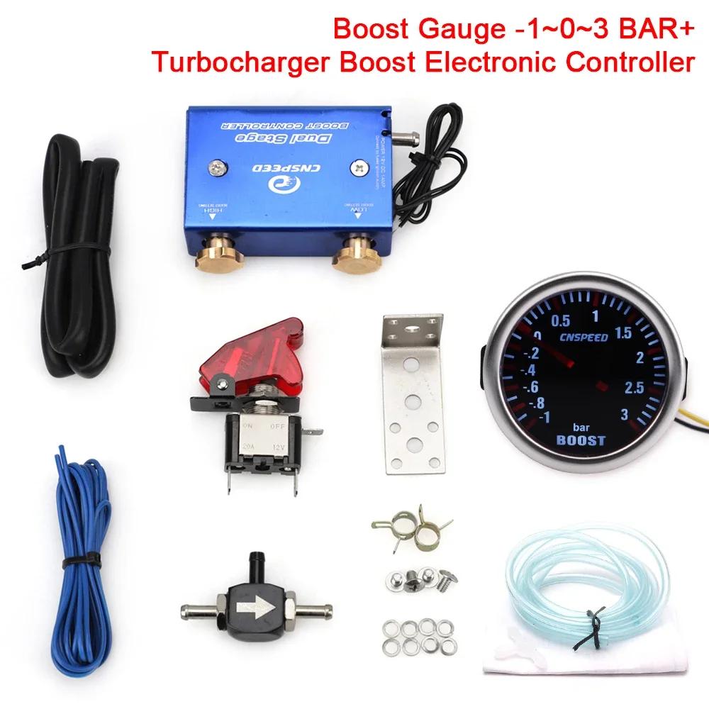

2 52mm Car Auto LED 12V Turbo Boost Gauge PSI&BAR Pointer Meter with Turbocharger Boost Electronic Controller Universal