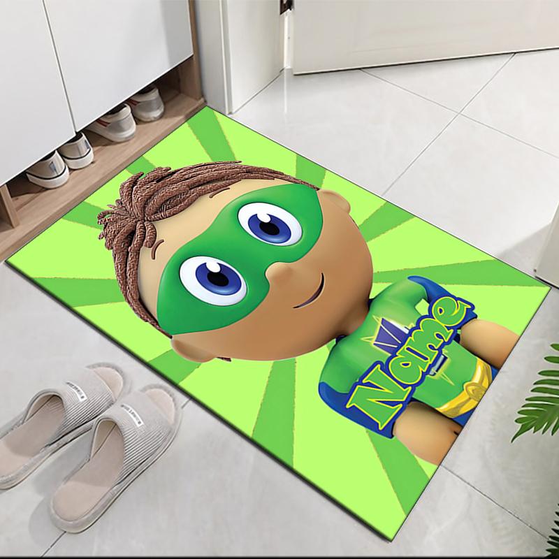 Custom Name Super Why Printed Carpet, for Office Chair Living Room Bedroom Kitchen Room Decor Gifts.