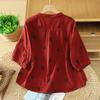 DIMANAF 2026 Plus Size Women Blouse Shirts Tunic Summer Oversize Loose Casual Cotton Linen Lady Tops Embroidery Floral