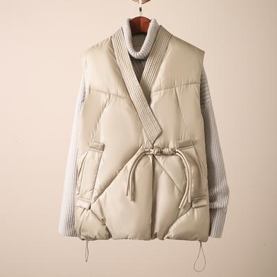Down Winter Women's Vest Thicken V Neck Sleeveless Puffer Jacket Padded Warm Outerwear Women