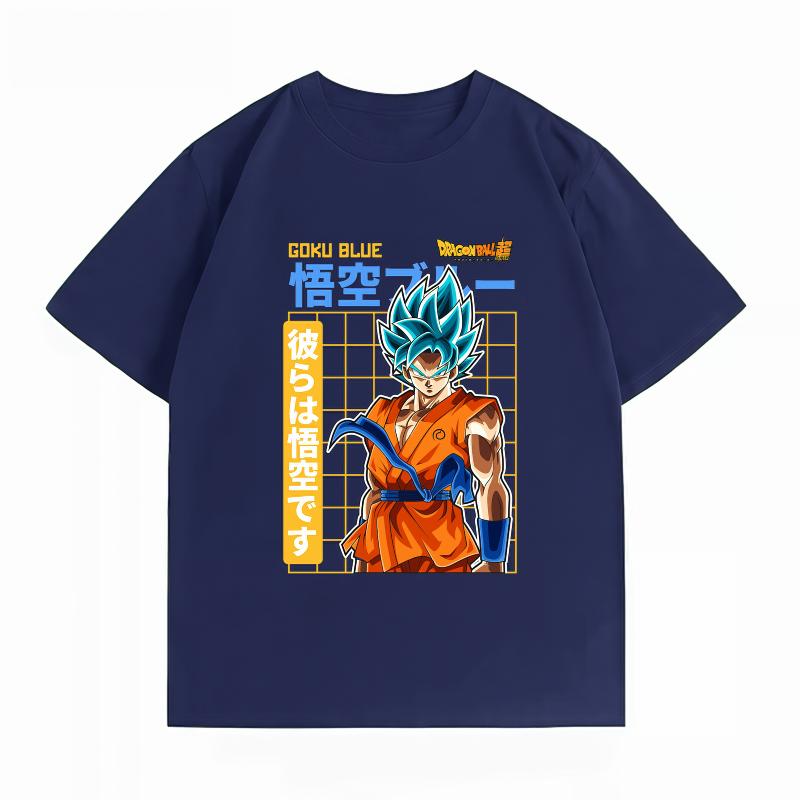 Dragon Ball Super Goku Super Saiyan Blue Print T-shirt Casual Short Sleeve Cotton Anime Streetwear T-shirt Unisex