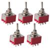 5Pcs ONON 2 Position Toggle Switch 3PDT 9 Pin 6mm 2A250VAC 5A125VAC