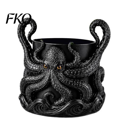 Decorative Flowerpot for Garden 3D Printed Octopus Planter with Tray, Creative Succulents Flower Pot, Weather-Resistant Crack-resistant Plant