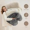 Ultra-Soft Plush Blanket Cream Color Design Soft Skin-Friendly Warm Comfortable Faux Fur Blanket For Winter Warm Sleep Companion