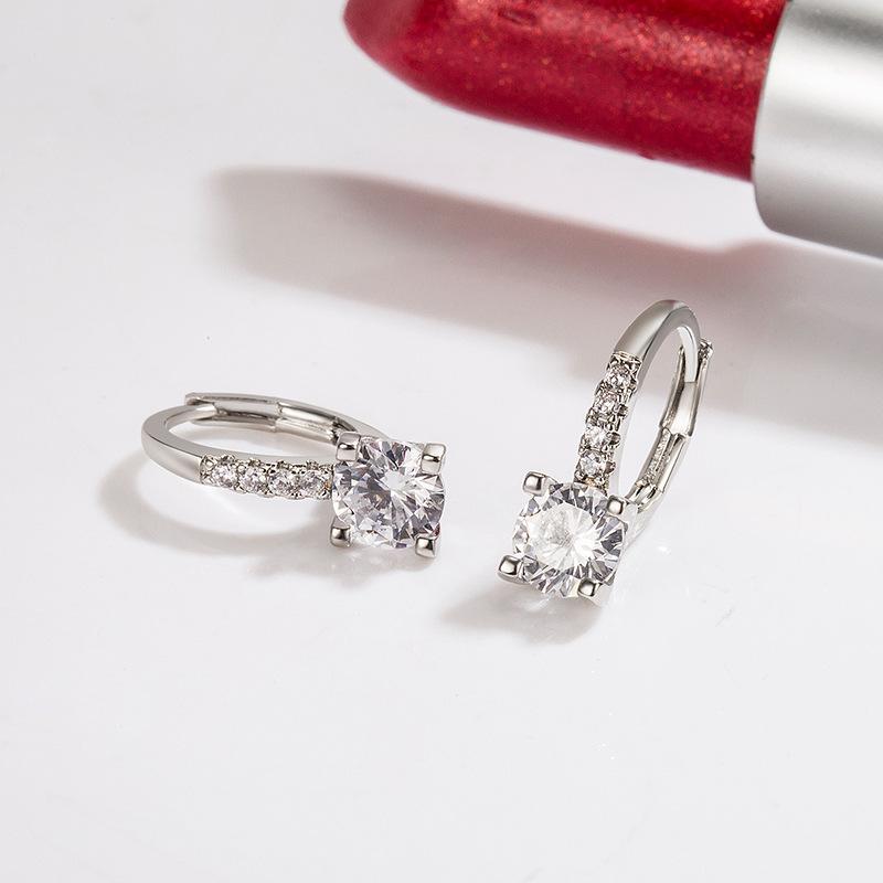 New 925 Sterling Silver Earrings Fashion AAA Zircon For Women Exquisite Student Girlfriend Jewelry Accessories Wedding PartyGood Product