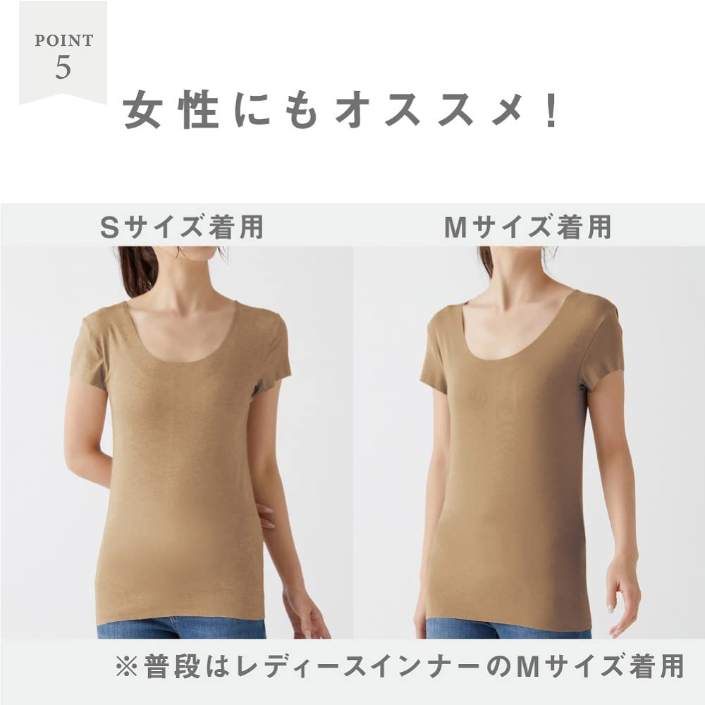 Gunze CUT OFF Series Crew Neck with Sweat Absorbing Size for YG in.T T-Shirt Pads, Men's, Black, Small, T-Shirts