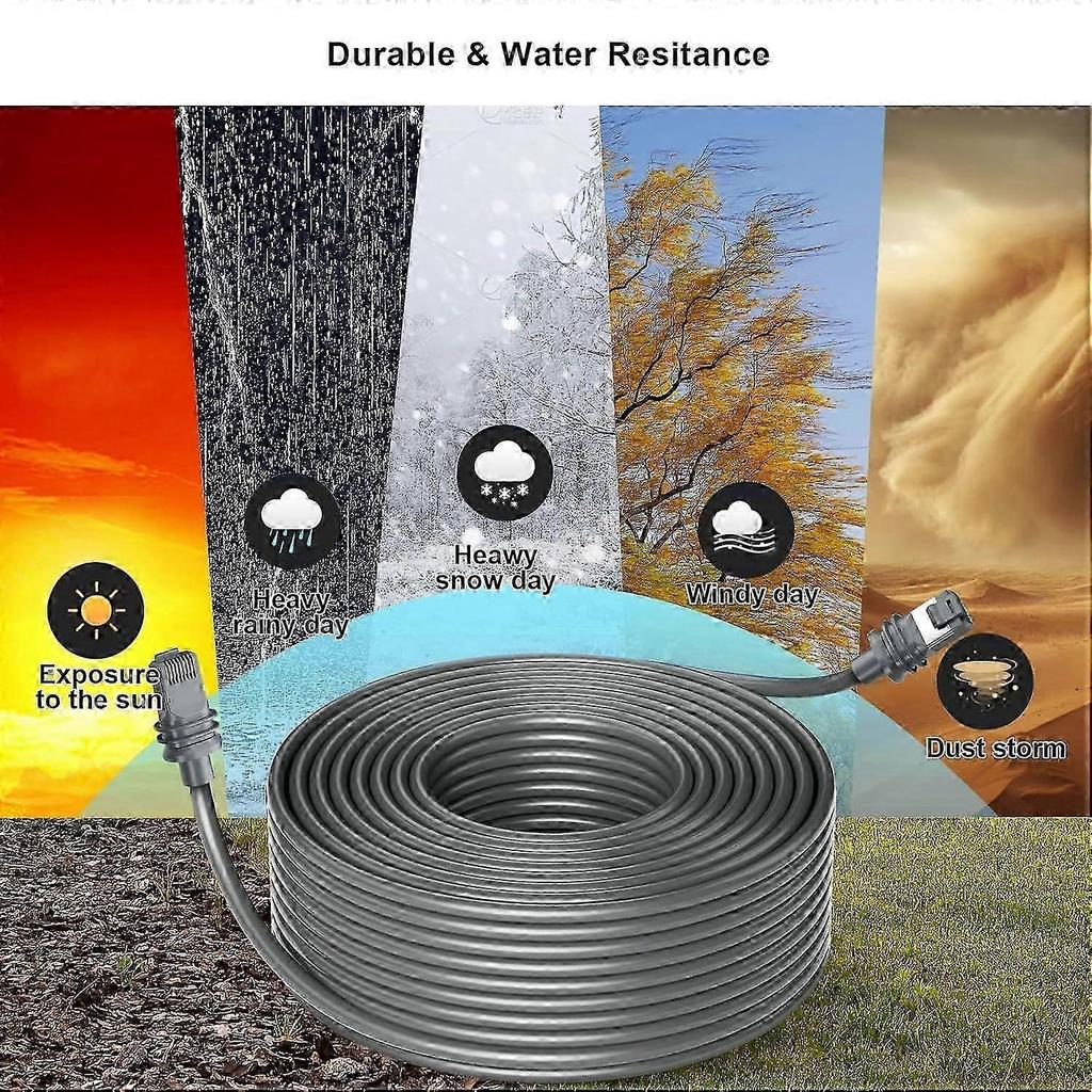 150ft 46m Starlink Gen 3 Ethernet Cable V3 Waterproof Grey For Standard Kit Internet Connection Network Extension Cord