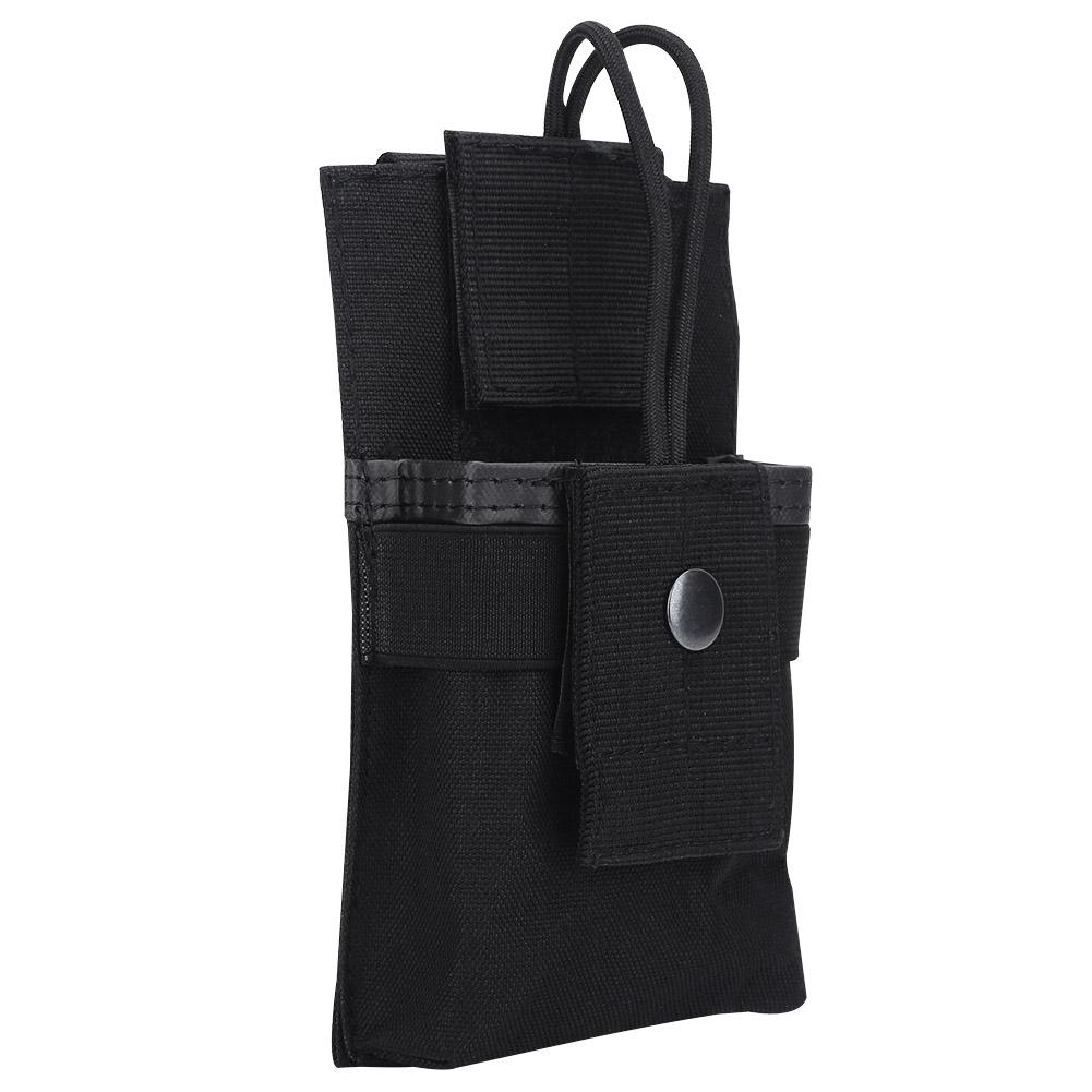 Portable Nylon Walkie Talkie Bag Pouch Radio Holder Case for Outdoor Sports Black