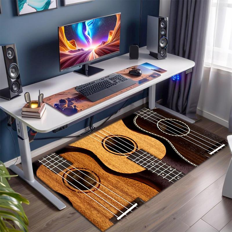 1Pc Musical Elements Printed Circular Carpet, Home Door Mat, Outdoor Travel Protection Carpet A8