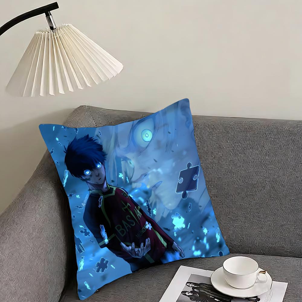 BBlue LockK Anime Cushion Cover Pillowcase Ultra Soft Skin Friendly Fabric Cloud Like Comfort Concealed Zipper