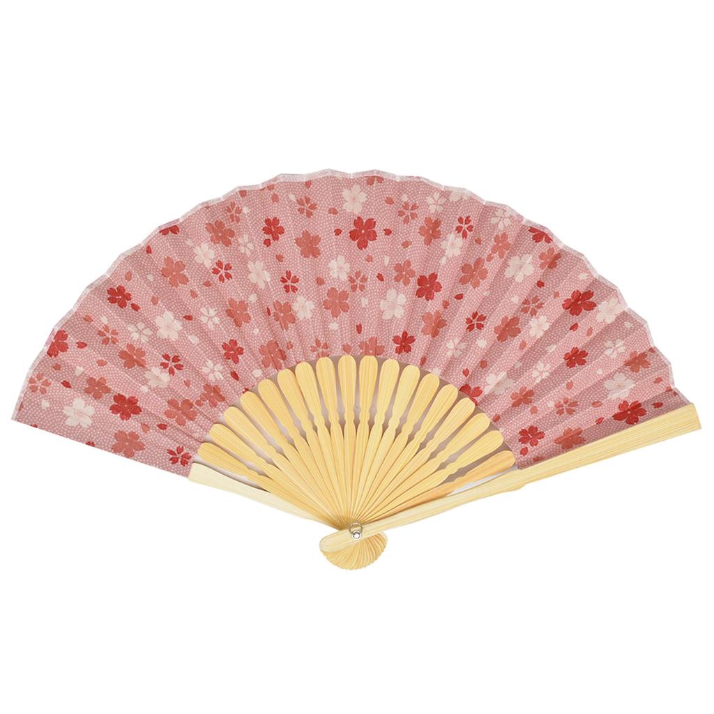 Onishi Kensei Sales Fabric Folding Cherry Blossom Women's Fan, 20cm, Pink, 'Ripple' S16-LN01