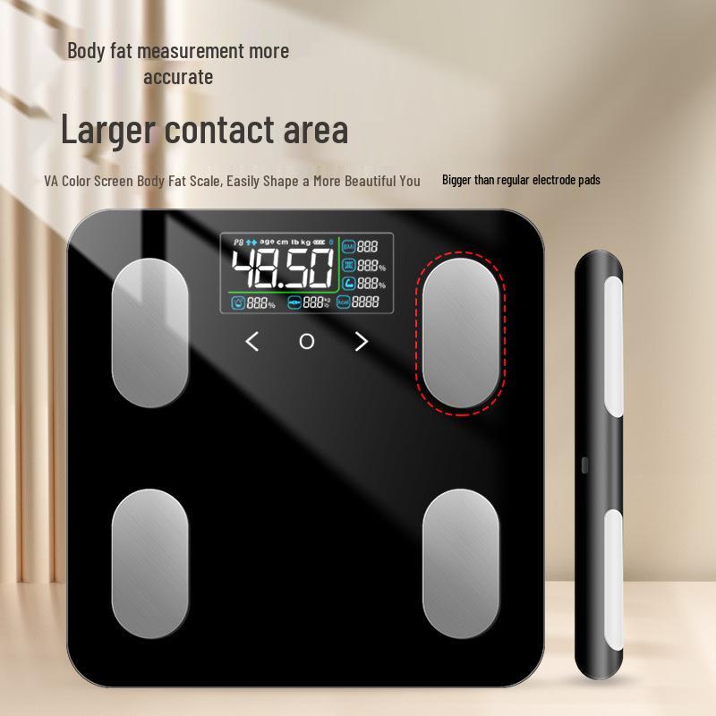8-Electrode Body Fat Scale with VA Color Screen, High Precision, Rechargeable, Ideal for Weight Loss and Health Monitoring