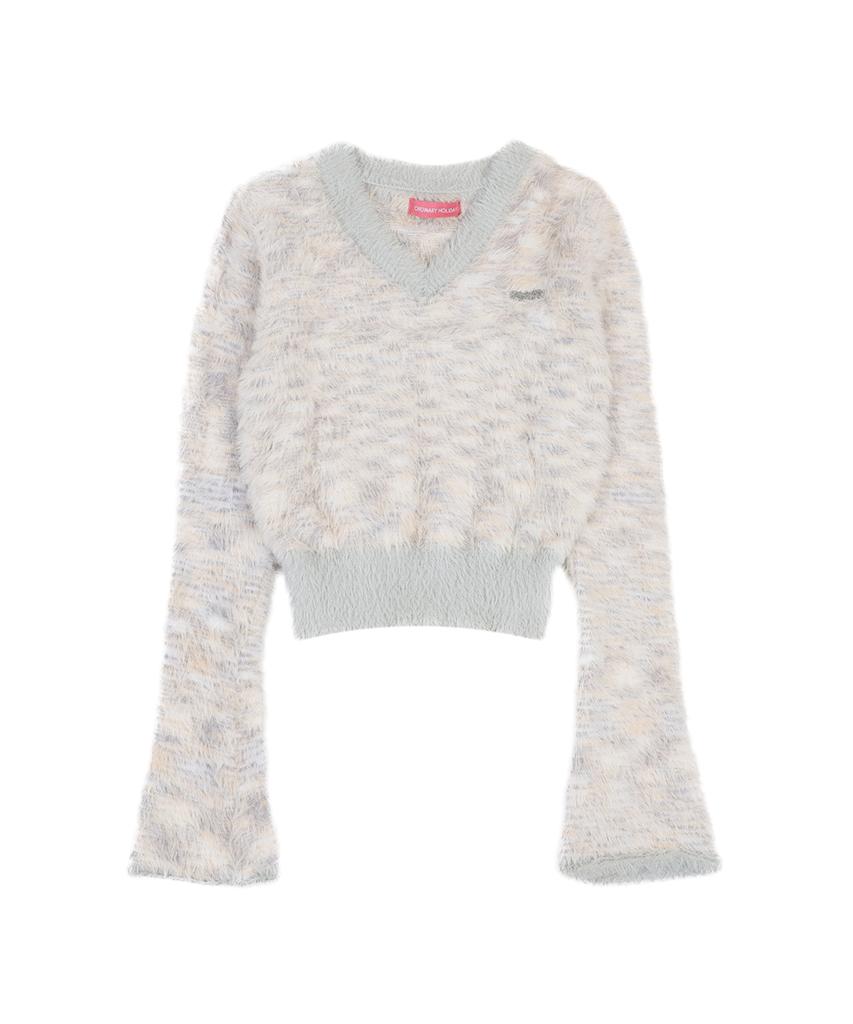 ORDINARY HOLIDAY Wings Bokeh Knit Top [Light Gray]