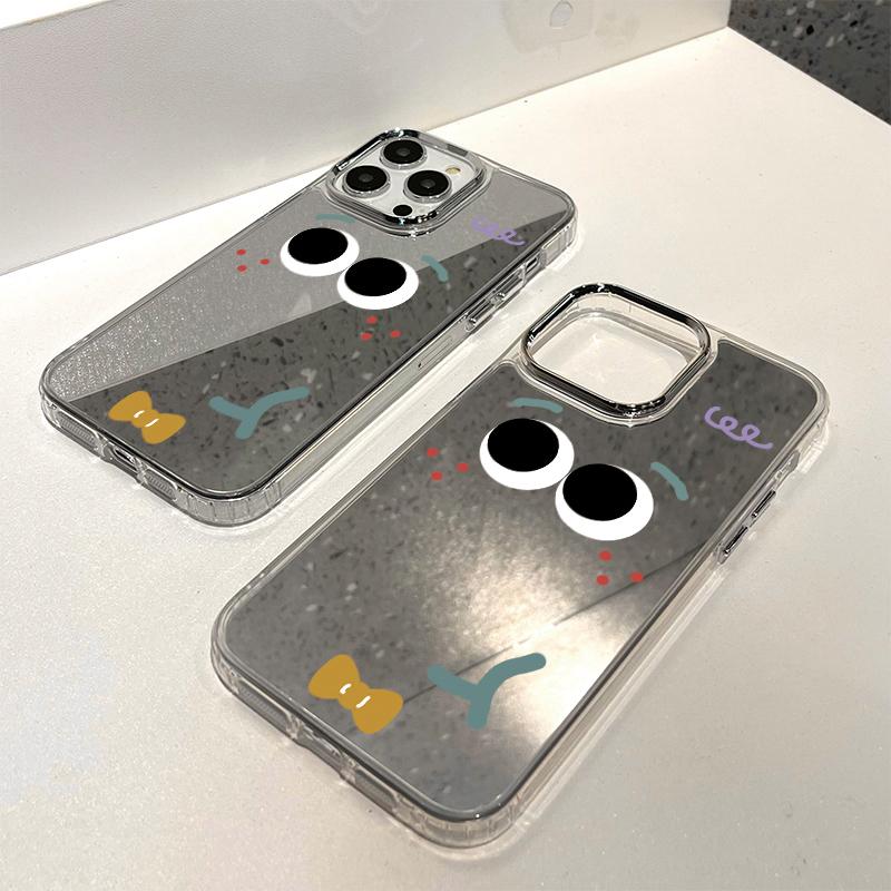 Custodie per cellulari per iPhone 11, 13, XR, 15 Pro Max, 12, 14 Pro Max, Custodia protettiva a specchio per iPhone 16 XS Max, Specchio, Squisito, Cartone animato, Impermeabile