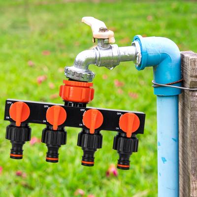 4-Wege Schlauchverteiler mit Absperrventil Gartenanschlussschlauchverbinder Schlauchadapterverbinder zur Regulierung und Absperrung des Wasserdurchflusses