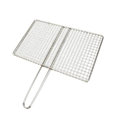 Camp Cookout Fish Basket Metal Wire Long Handle Frame for Whole Fish, Backyard Barbecue and Family Outdoor Cooking