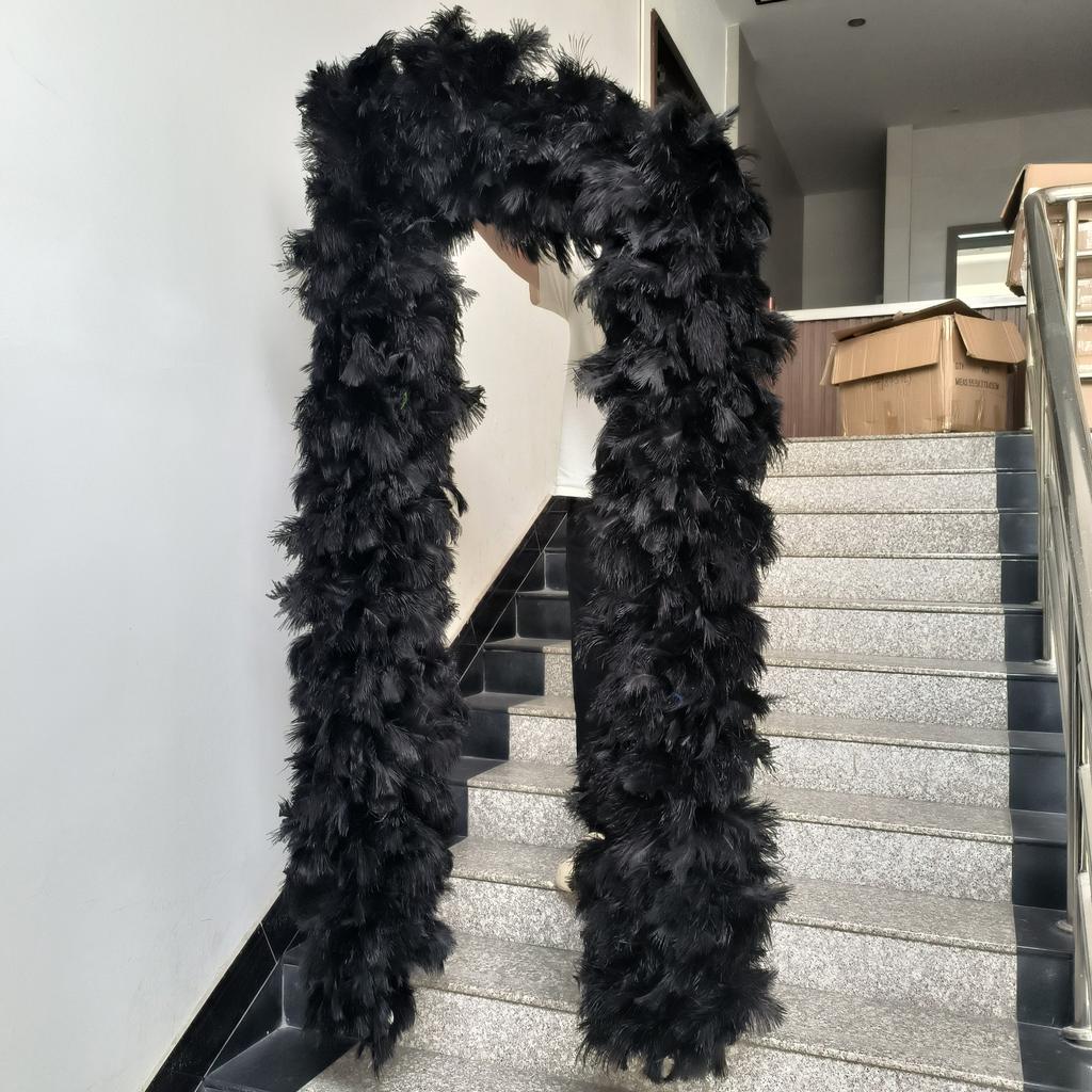 DIY 1-4 Yards Whole Ostrich Feather Boa Fluffy 10-15cm Feathers Strip for Wedding Carnival Party Costume Burlesque Featured Shawl
