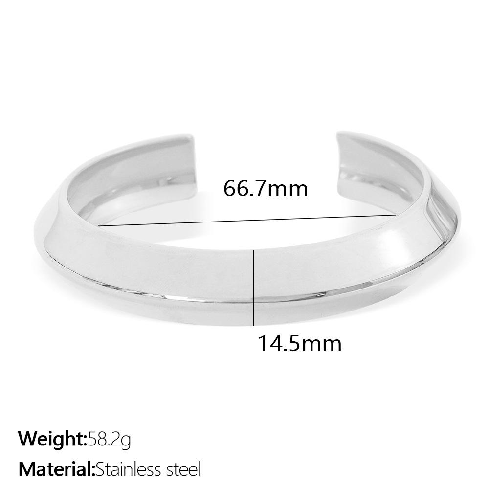 Plain Circle Japanese And Korean Simple Retro Bracelet Open Women'S Niche Personality Glossy Gold Versatile Bracelet