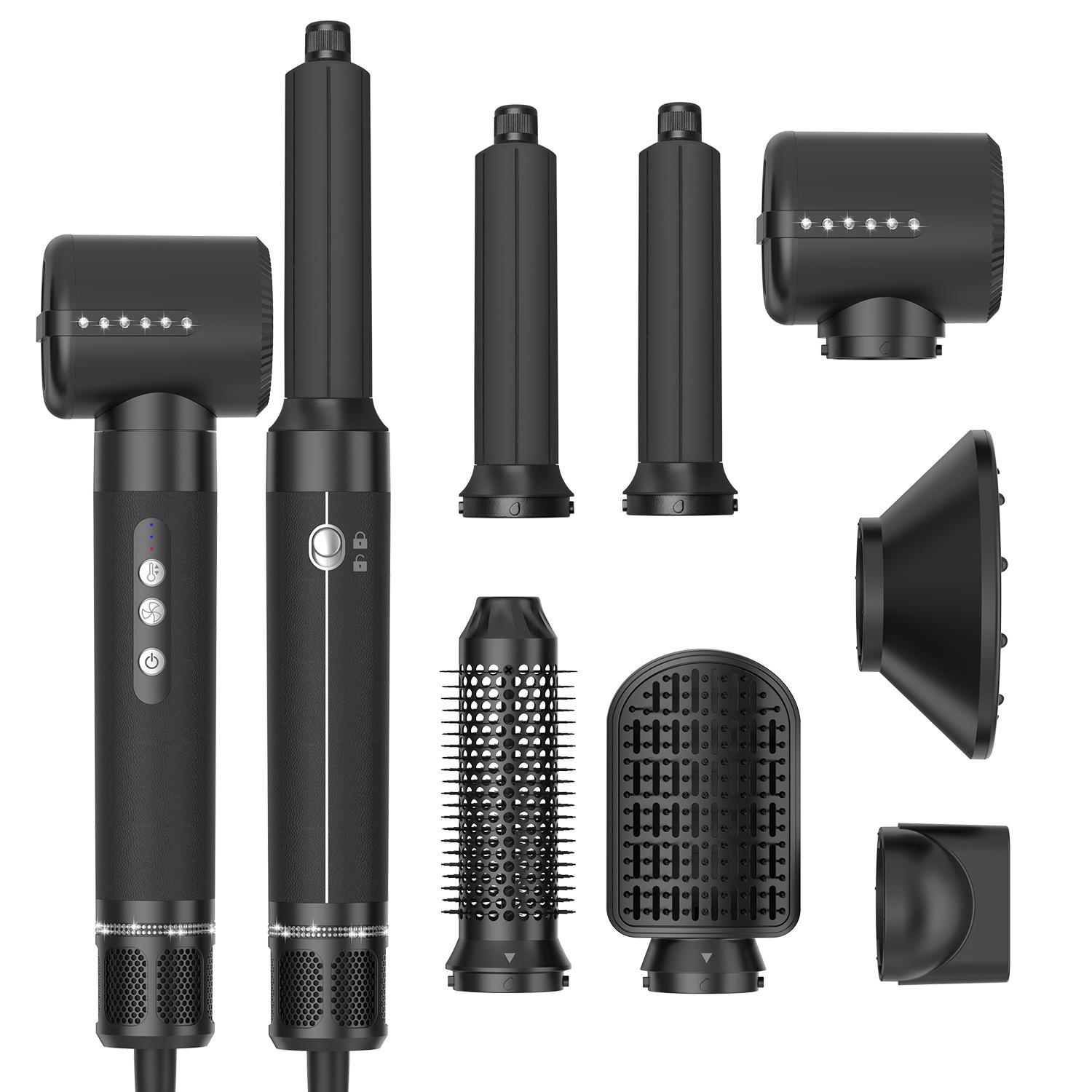 

Многофункциональная расческа горячего воздуха «семь в одном» для завивки и выпрямления волос, полностью автоматический мощный фен с постоянной температурой для завивки волос чёрный