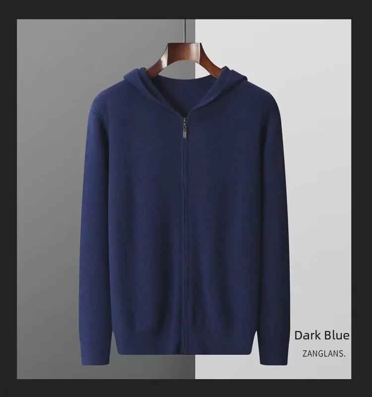 Men's Retro Korean Fashion Hooded Knitted Cardigan - Warm Autumn/Winter Sweater.