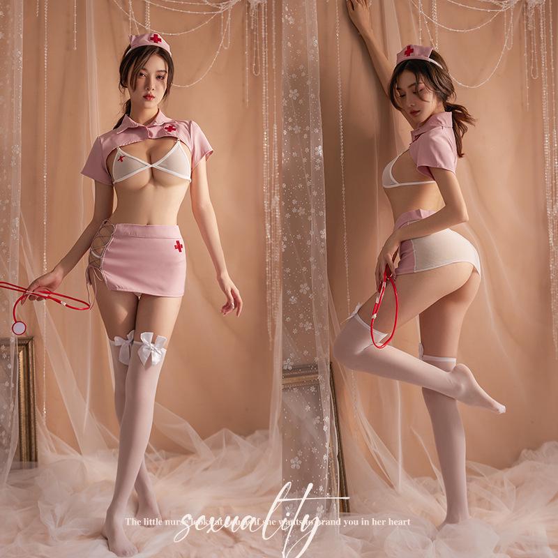 Seductive Nurse Lingerie Set: Sexy, Sheer, and Removable Robe