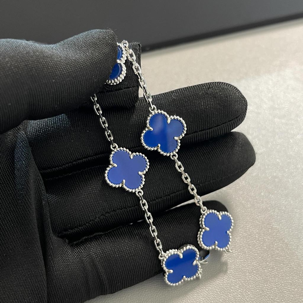 Gold Four-Leaf Clover & Five-Flower Pendant Necklace, 18K Plated, Elegant Gift for Her