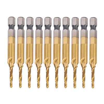 10Pcs Hex Shank Screw Tap M3?Drill 2.5 Coated Composite Spiral Flute Tap Accessory