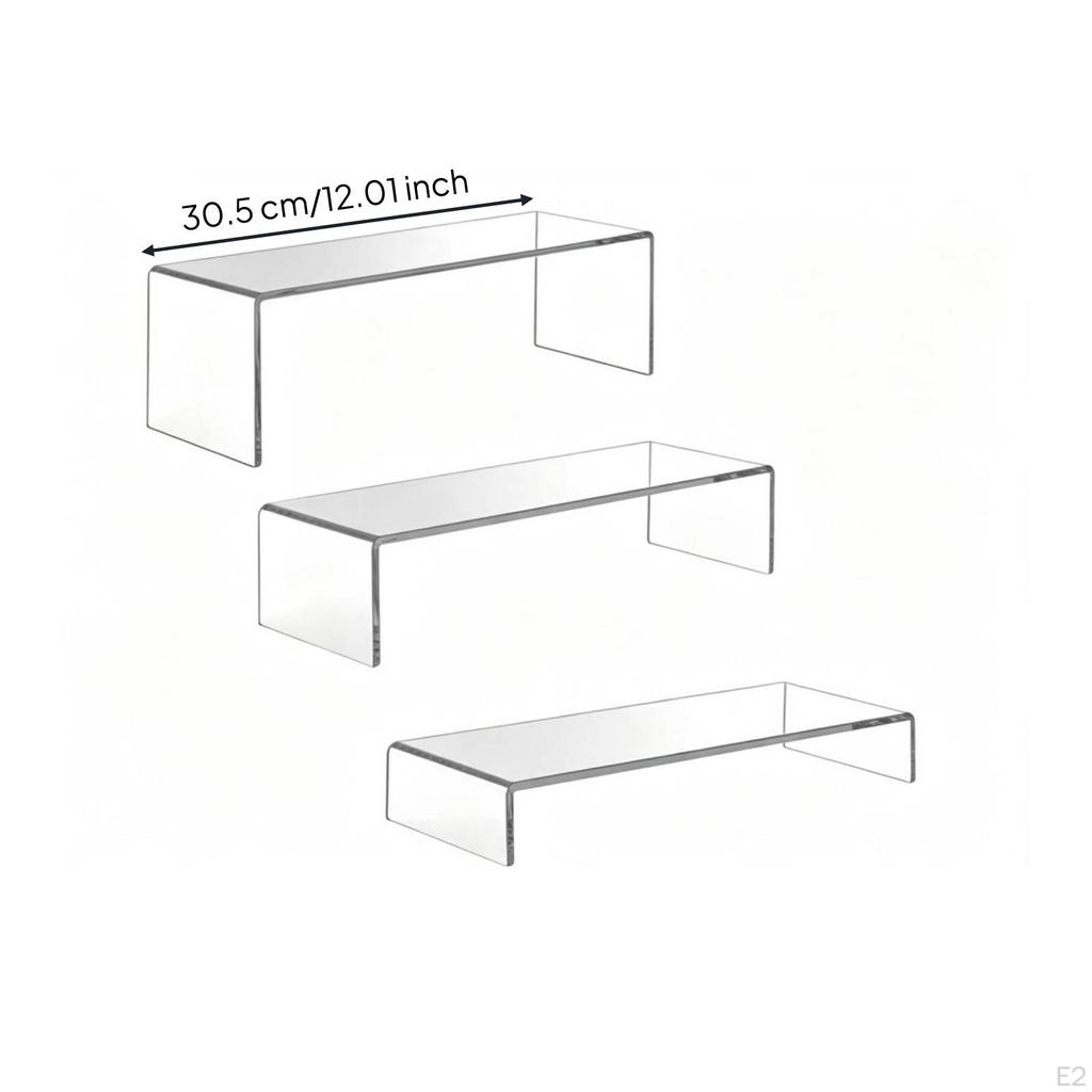 Stepped Display Riser Clear UConfiguration Transparent Cupcake Stand for Collectors,