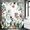Tropical Floral Shower Curtain, Bathroom Decorative Shower Curtain, Waterproof Shower Curtain with Hooks