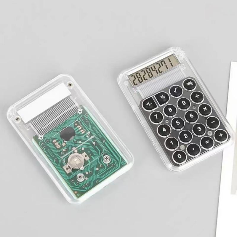 1 Pezzi Calcolatrice per Studenti Display Lcd Schermi Grandi Pulsanti in Silicone 8 Cifre Portatile Studio Calcolatrice Elettronica Materiale Scolastico