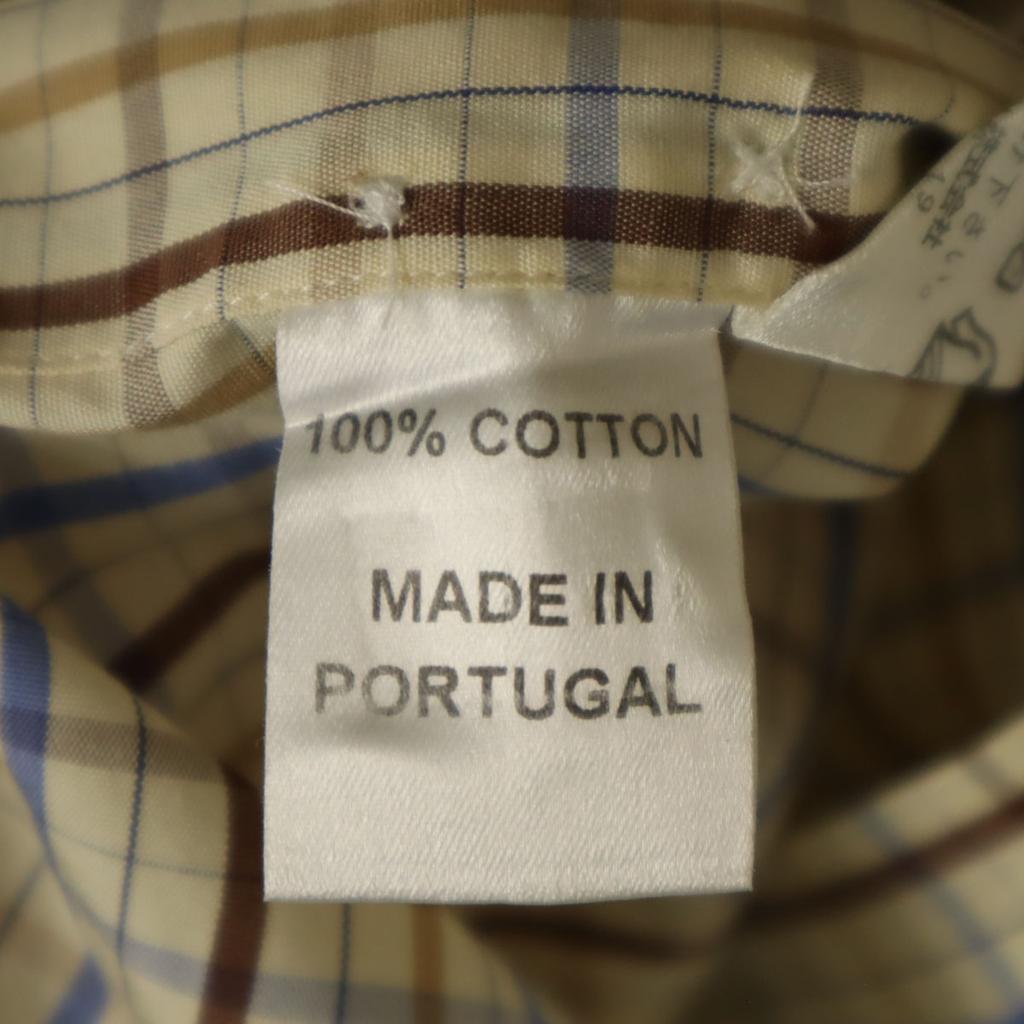 Dunhill check Short sleeve Button down shirt L Yellow Men's Used